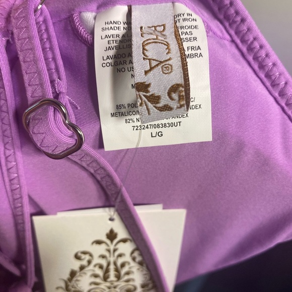 Bikini Top Women’s Size L by Becca Cute Design Tie In Back MSRP $88 NWT - Picture 5 of 5